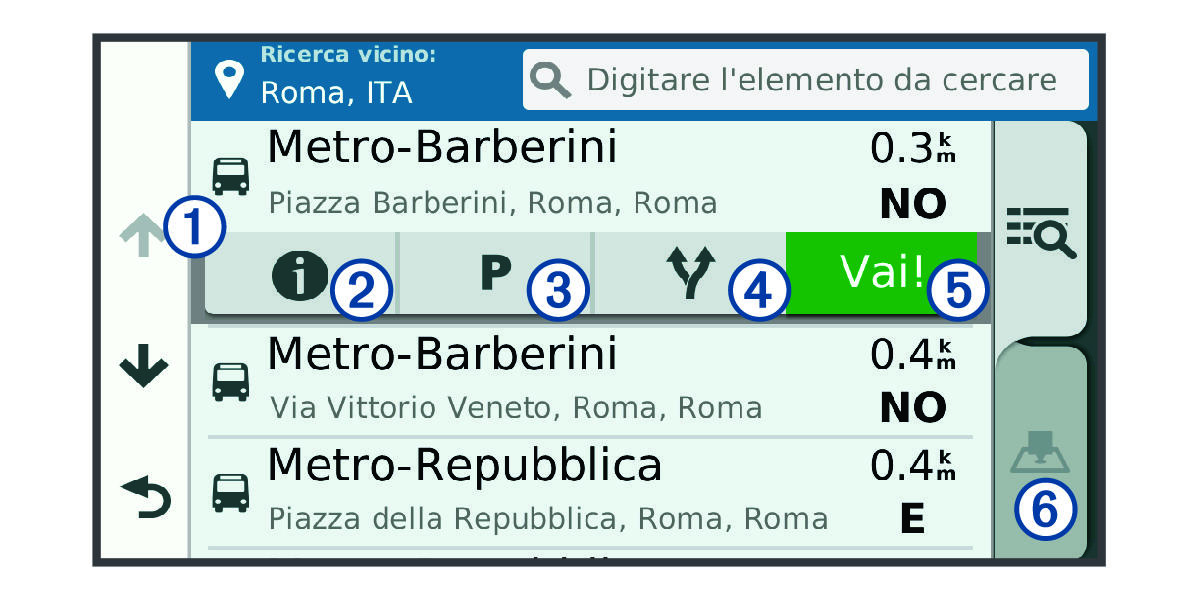 Risultati della ricerca di località con annotazioni