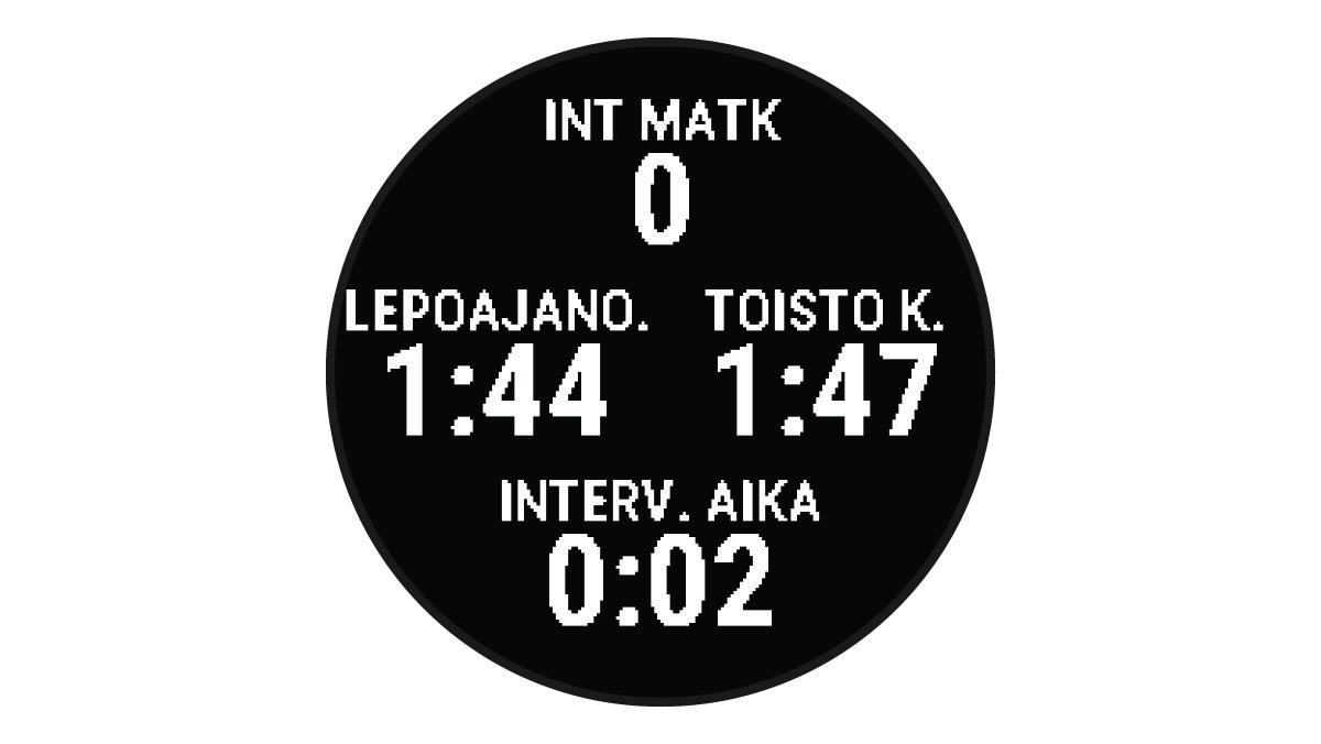 Suorituksen ajanotto ja leponäyttö