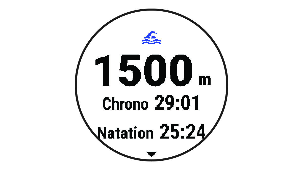 Chronomètre d'activité avec résumé de natation