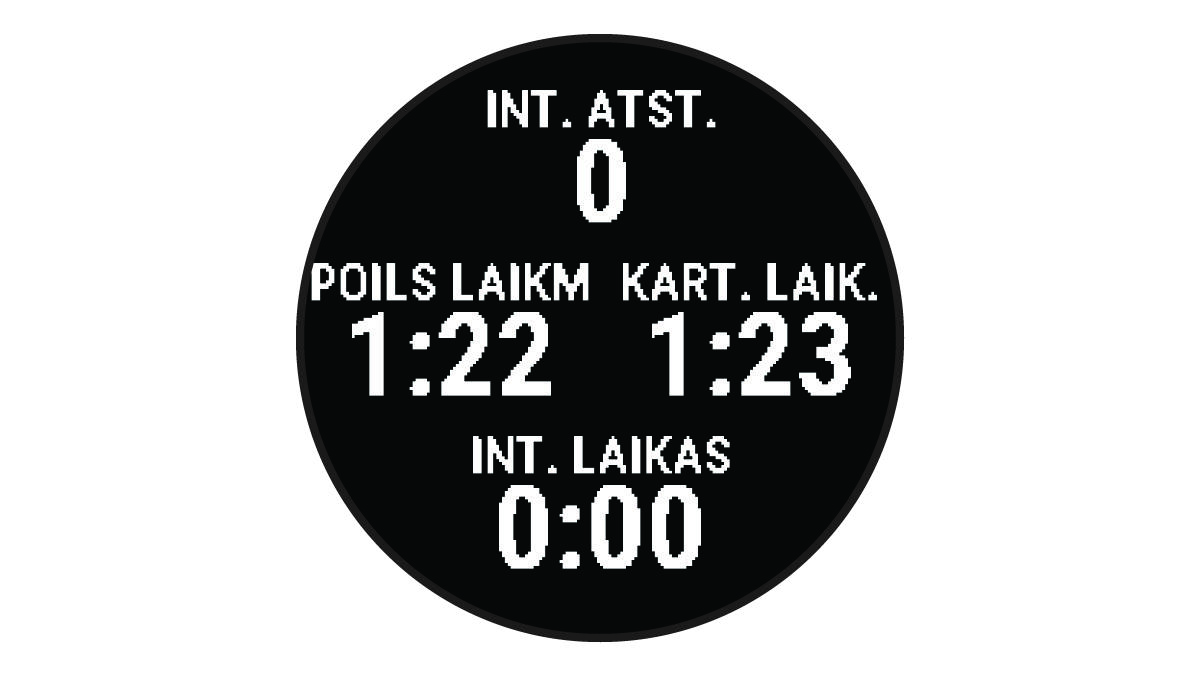 Veiklos laikmatis su poilsio ekranu