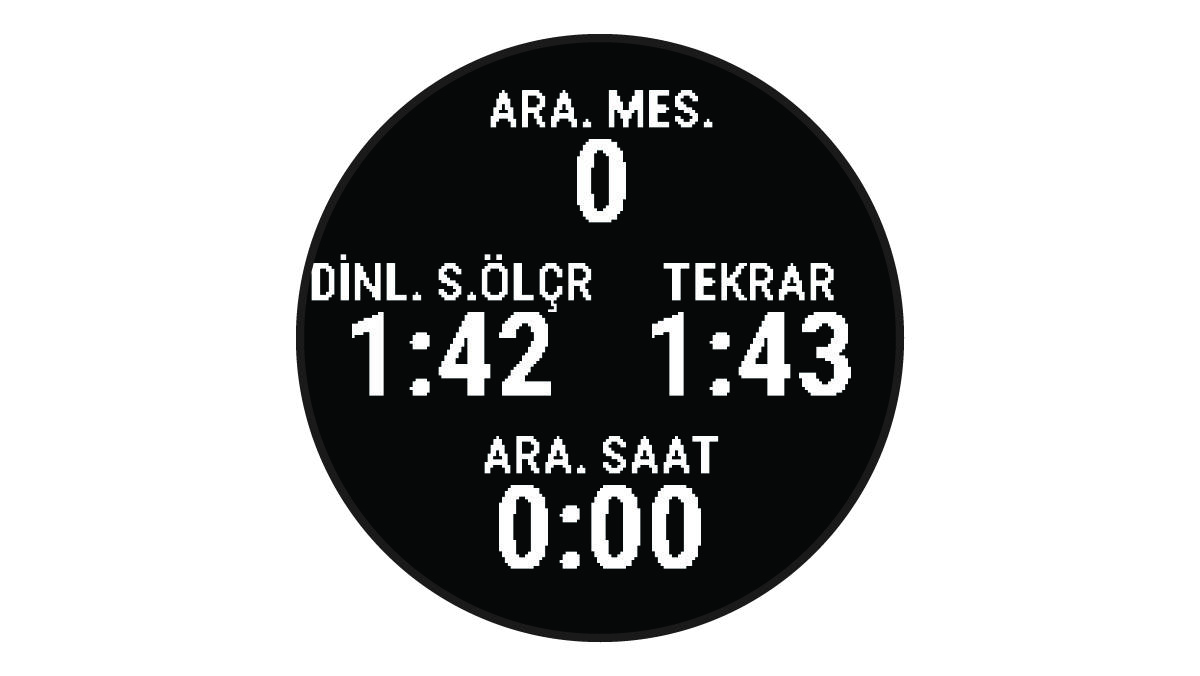 Dinlenme ekranını içeren etkinlik süreölçeri