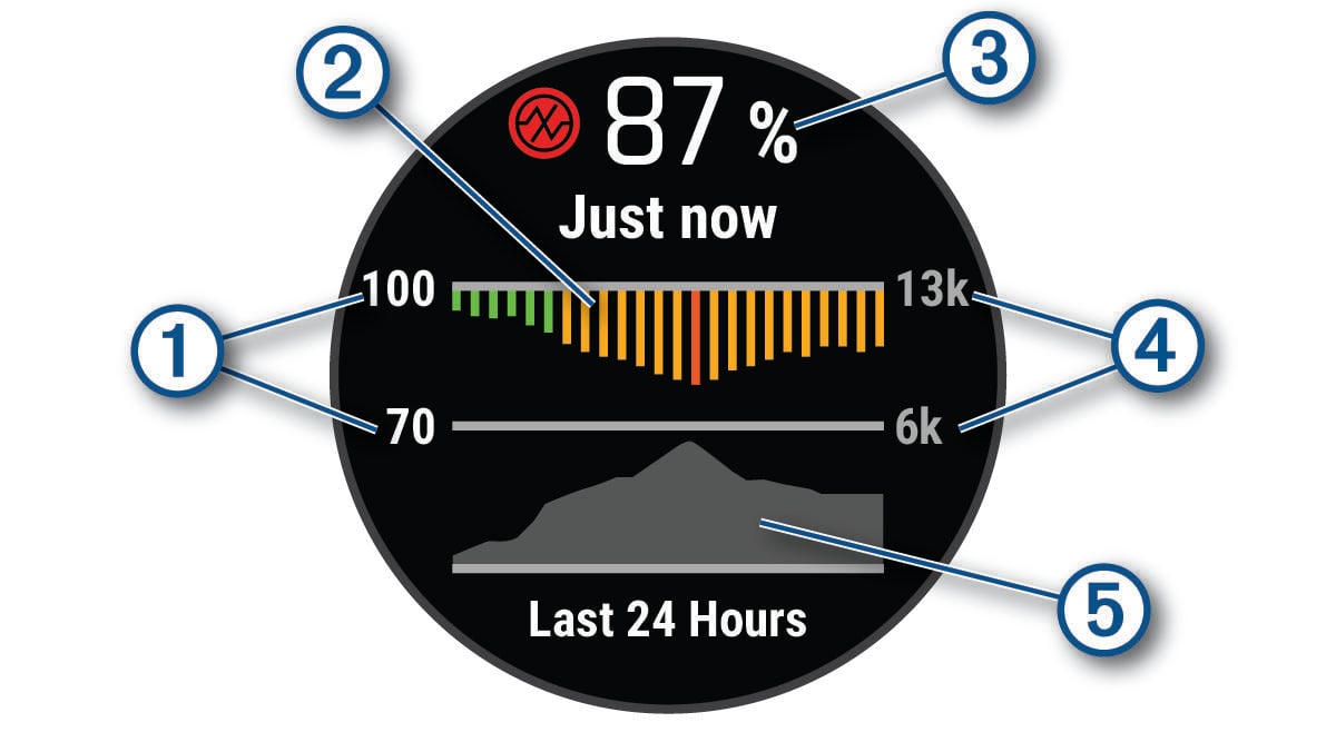 Screenshot of the pulse oximeter reading and graph with callouts