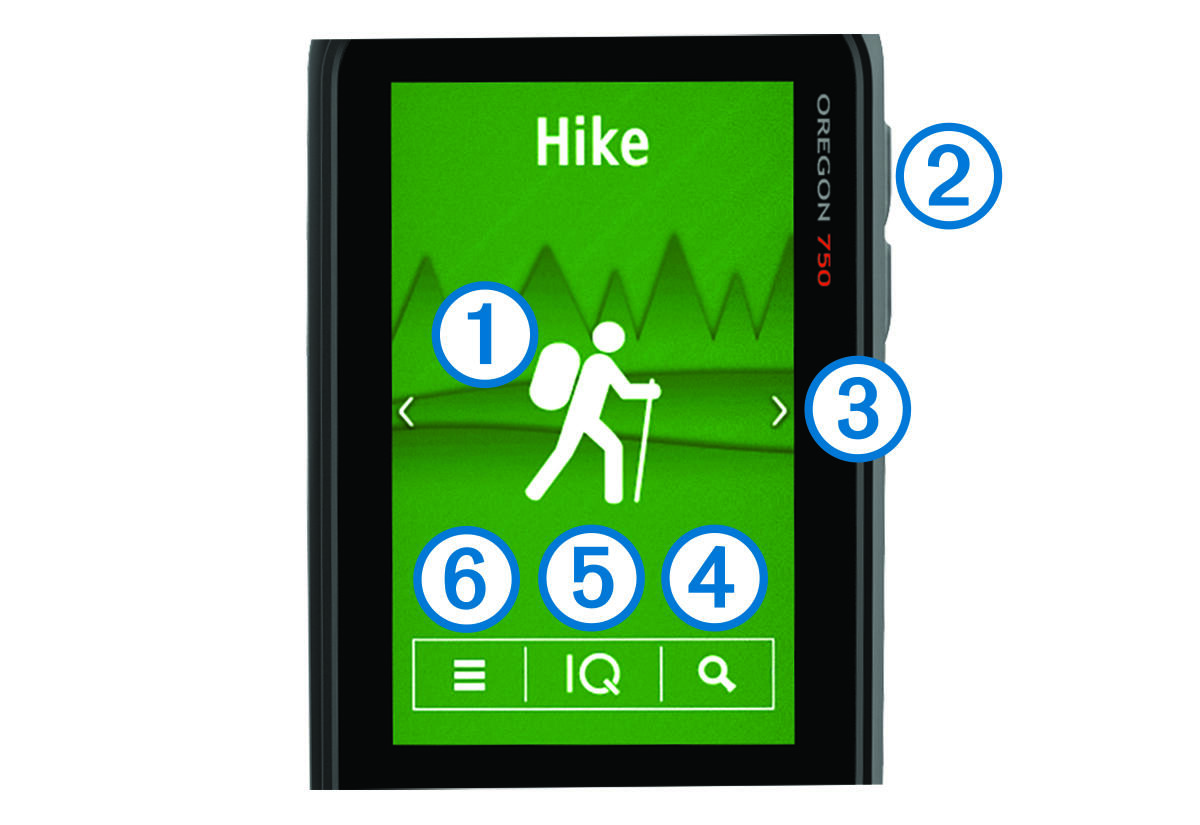 Skjermdump av startskjermen med merknader