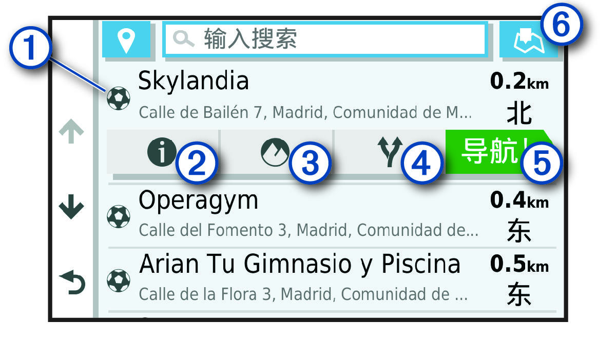搜索结果列表（带标注）