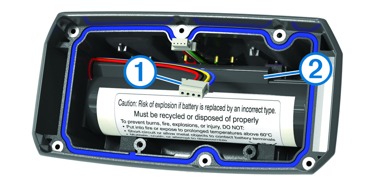 Батарея устройства для собачьего ошейника и кабель для подключения батареи с обозначениями