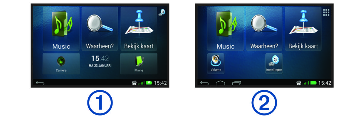 Startscherm met toelichtingen