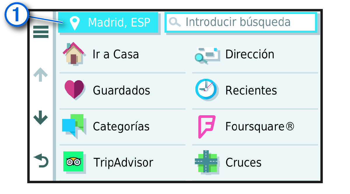 Search location button with a callout