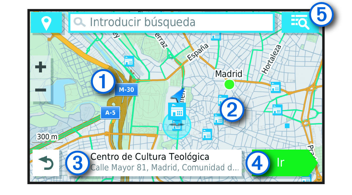 Location search results map with callouts