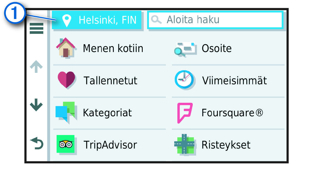 Search location button with a callout