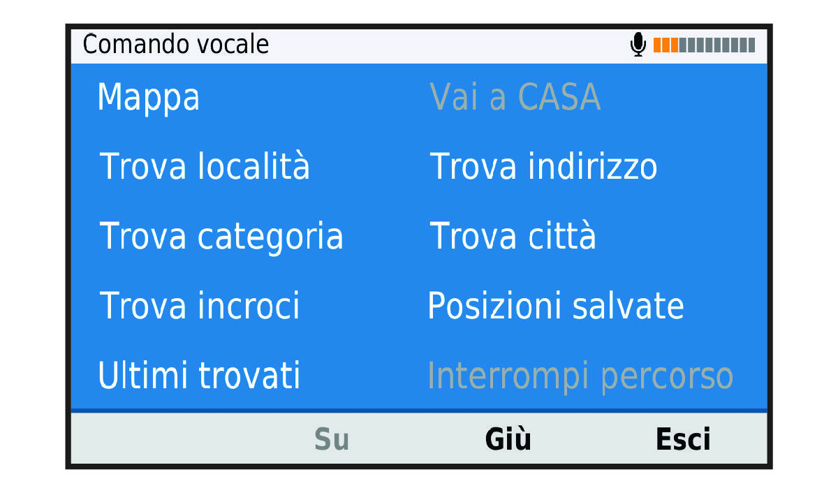 Voice command menu