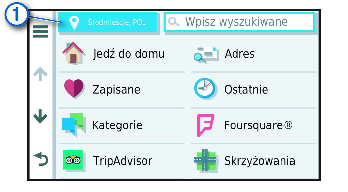 Search location button with a callout