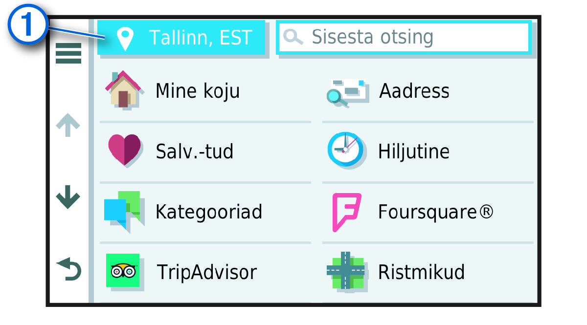Otsinguala muutmise nupp seadele Kuhu? koos viiktekstiga