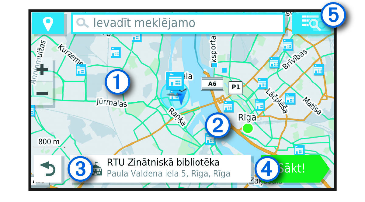 Paieškos rezultatų žemėlapis, su išnašomis