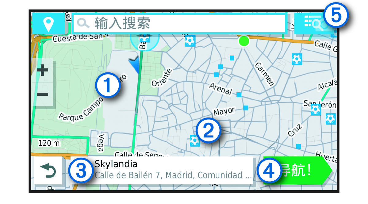 搜索结果地图（带标注）