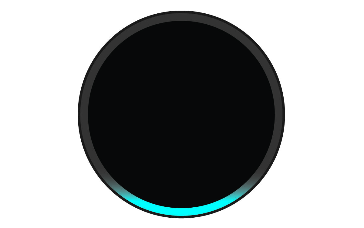 Blue LED light ring that shows device is listening