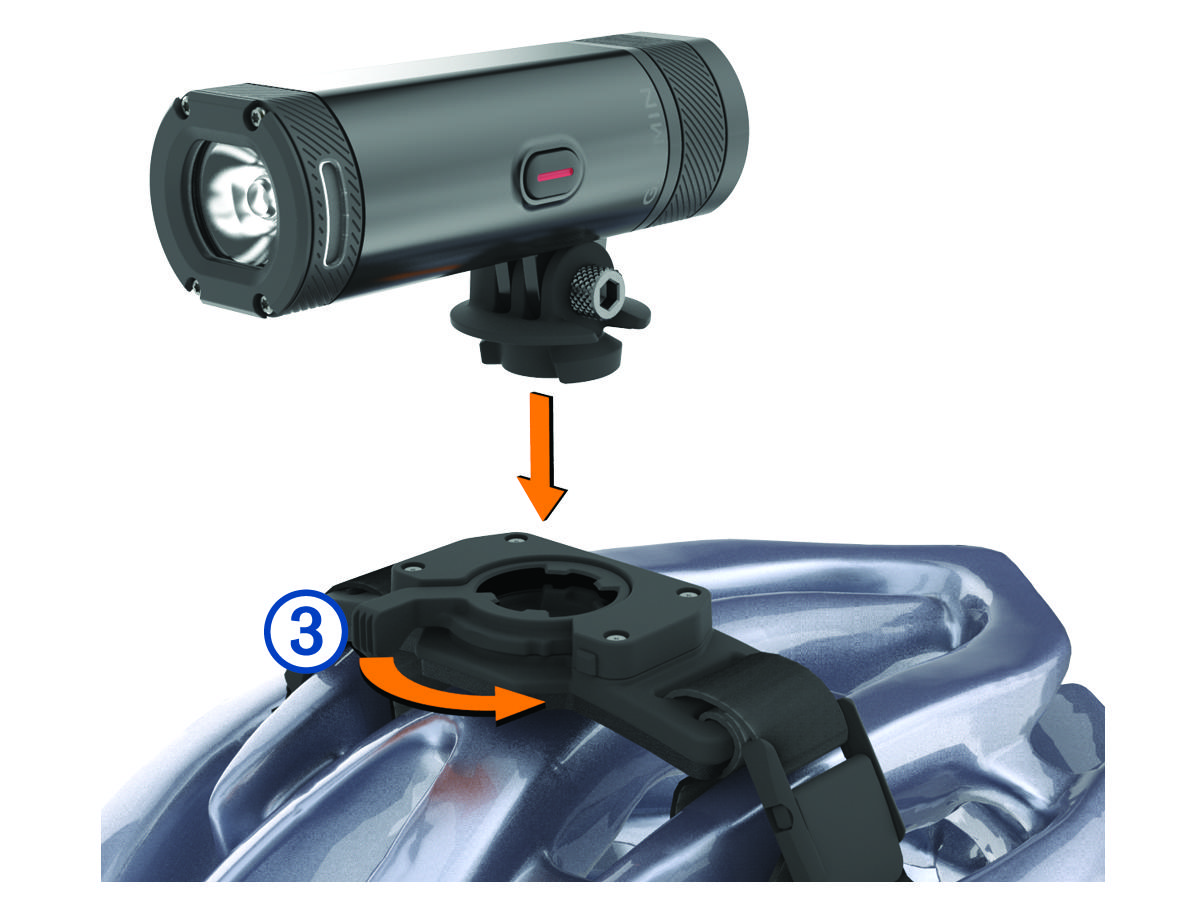 Device with the helmet mount and a callout