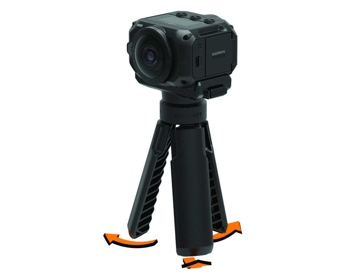Camera on tripod with arrows