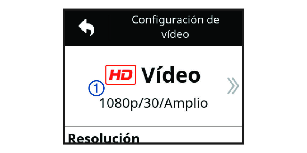 Opción de vídeo en la configuración de vídeo con una anotación