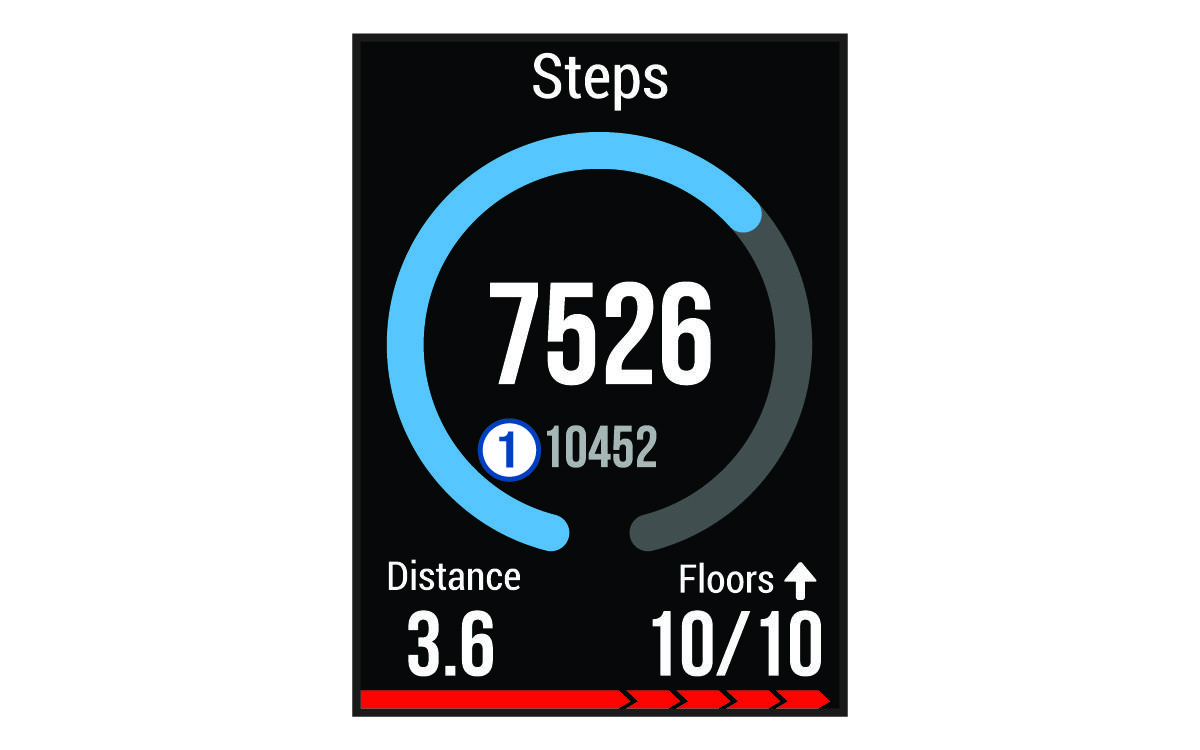 Daily steps goal progress with callout